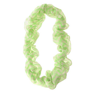 Zig Zag Neon Green Infinity Scarf - Jewelry Xoxo