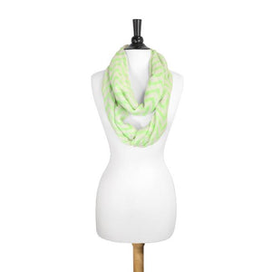 Zig Zag Neon Green Infinity Scarf - Jewelry Xoxo