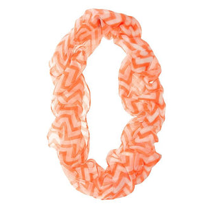 Zig Zag Neon Orange Infinity Scarf - Jewelry Xoxo