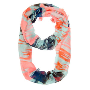 Shira Pink Zebra Infinity Scarf With Tassle Fringe - Jewelry Xoxo