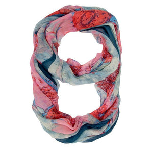 Farrah Multicolor Floral Print Infinity Scarf - Jewelry Xoxo