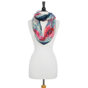 Farrah Multicolor Floral Print Infinity Scarf - Jewelry Xoxo