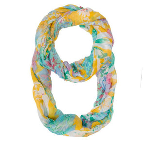 Wanda Multicolor Floral Print Infinity Scarf - Jewelry Xoxo