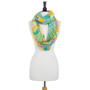 Wanda Multicolor Floral Print Infinity Scarf - Jewelry Xoxo