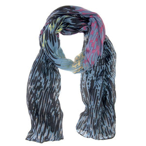 Sydney Watercolor Black Scarf - Jewelry Xoxo