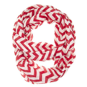 Striped Burgundy Infinity Scarf - Jewelry Xoxo