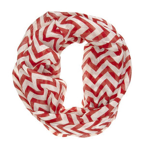 Striped Burgundy Infinity Scarf - Jewelry Xoxo