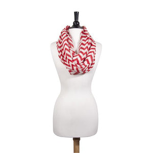Striped Burgundy Infinity Scarf - Jewelry Xoxo