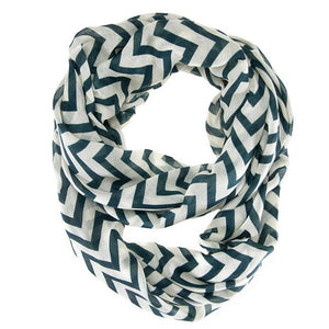 Striped Green Infinity Scarf - Jewelry Xoxo