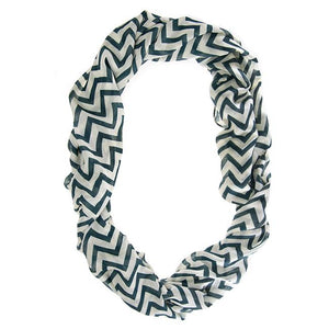 Striped Green Infinity Scarf - Jewelry Xoxo