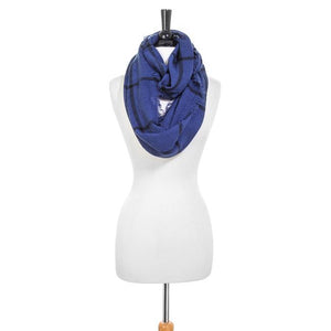Tori Blue Plaid Infinity Scarf - Jewelry Xoxo