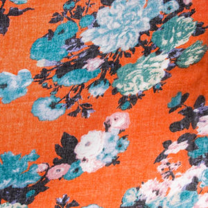 Orange Aria Floral Infinity Scarf - Jewelry Xoxo