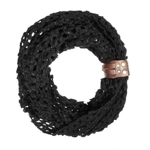 Black Sonia Crochet Cowl Scarf - Jewelry Xoxo