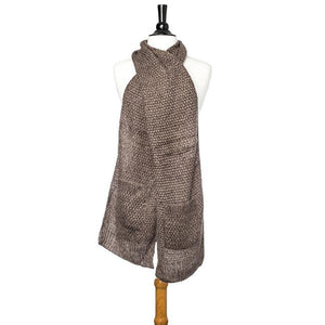 Taupe Hanna Knitted Pocket Scarf - Jewelry Xoxo