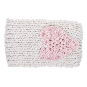 Off White Bernadette Heart Design Knit Headband - Jewelry Xoxo