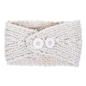 Off White Bernadette Heart Design Knit Headband - Jewelry Xoxo