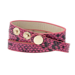 Pink Snakeskin Wrap Watch - Jewelry Xoxo