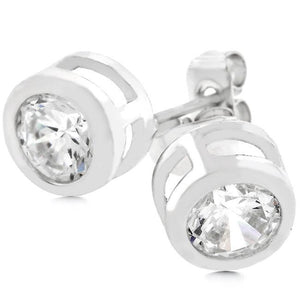 Bezel Stud Earrings - Jewelry Xoxo