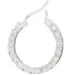 Sterling Silver Eternity Hoop Earrings - Jewelry Xoxo