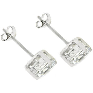 Clear Silver Round Studs 6.25 MM Earrings - Jewelry Xoxo