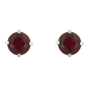 Ruby Cubic Zirconia Studded Earrings - Jewelry Xoxo