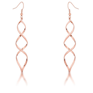 Rose Goldtone Twist Earrings - Jewelry Xoxo