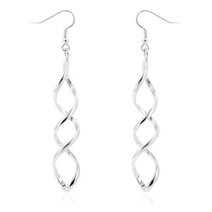 Silver Twist Earrings - Jewelry Xoxo