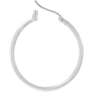 Silvertone Finish Hoop Earrings - Jewelry Xoxo