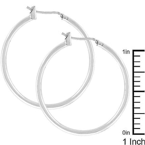 Silvertone Finish Hoop Earrings - Jewelry Xoxo