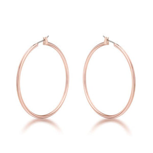 45mm Rose Gold Plated Hoop Earrings - Jewelry Xoxo