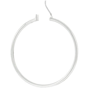 Large Silvertone Finish Hoop Earrings - Jewelry Xoxo