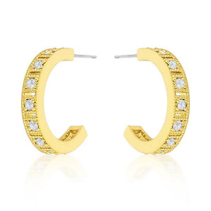 Roma Goldtone Finish Hoop Earrings - Jewelry Xoxo