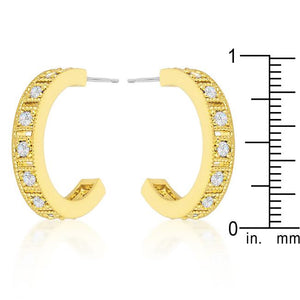 Roma Goldtone Finish Hoop Earrings - Jewelry Xoxo