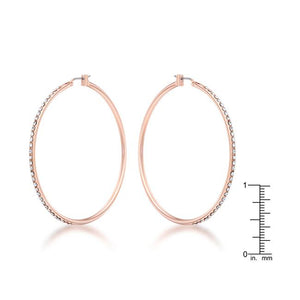 Large Rosegold Hoop Earrings with Crystals - Jewelry Xoxo