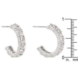 Trillion Cut Cubic Zirconia Hoop Earrings - Jewelry Xoxo
