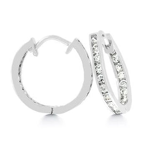 19 mm Silvertone Inside Out Hoops - Jewelry Xoxo