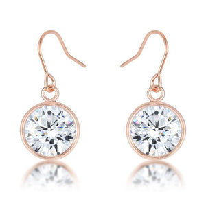 5.5 Ct Rose Gold CZ Drop Earrings - Jewelry Xoxo