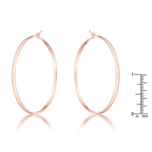 55mm Rose Gold Plated Classic Hoop Earrings - Jewelry Xoxo