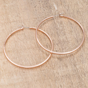 55mm Rose Gold Plated Classic Hoop Earrings - Jewelry Xoxo