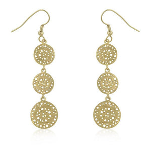 Golden Filigree Circle Earrings - Jewelry Xoxo