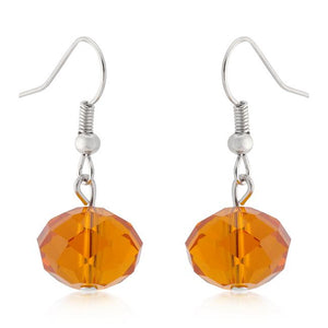 Orange Faceted Bead Earrings - Jewelry Xoxo