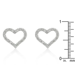 Open Heart Cubic Zirconia Earrings - Jewelry Xoxo