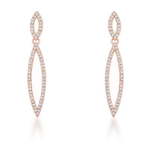 Sara 1.2ct CZ Rose Gold Delicate Double Teardrop Drop Earrings - Jewelry Xoxo
