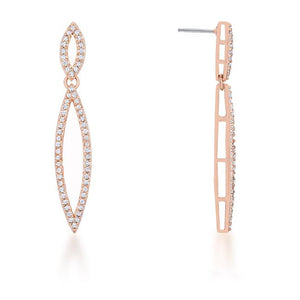 Sara 1.2ct CZ Rose Gold Delicate Double Teardrop Drop Earrings - Jewelry Xoxo