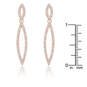 Sara 1.2ct CZ Rose Gold Delicate Double Teardrop Drop Earrings - Jewelry Xoxo