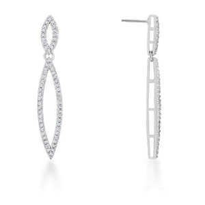 Sara 1.2ct CZ Rhodium Delicate Double Teardrop Drop Earrings - Jewelry Xoxo
