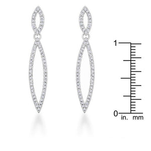 Sara 1.2ct CZ Rhodium Delicate Double Teardrop Drop Earrings - Jewelry Xoxo