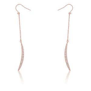 Luna 0.5ct CZ Rose Gold Delicate Moon Drop Earrings - Jewelry Xoxo