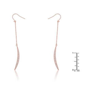 Luna 0.5ct CZ Rose Gold Delicate Moon Drop Earrings - Jewelry Xoxo