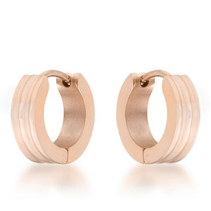Marlene Rose Gold Stainless Steel Small Hoop Earrings - Jewelry Xoxo